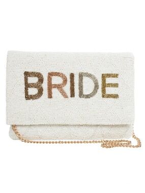 WEDDING SEASON! Bride Beaded White Clutch Bag